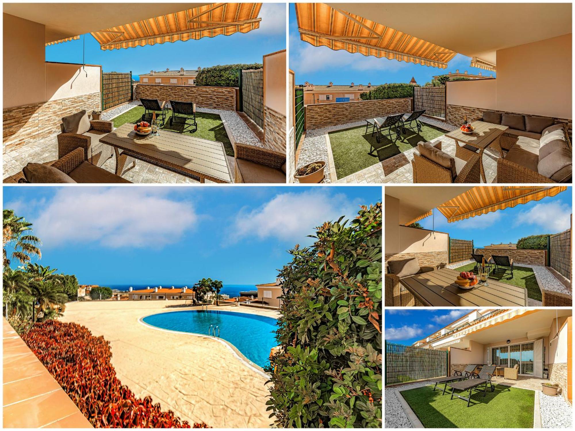 Spacious Ocean View Family Townhouse Puerto de Santiago  Luaran gambar
